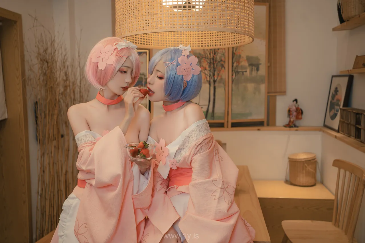 爆机少女喵小吉MiaoXiaoJi NO.047 Ram&Rem In Kimono(从零开始的女体盛宴)