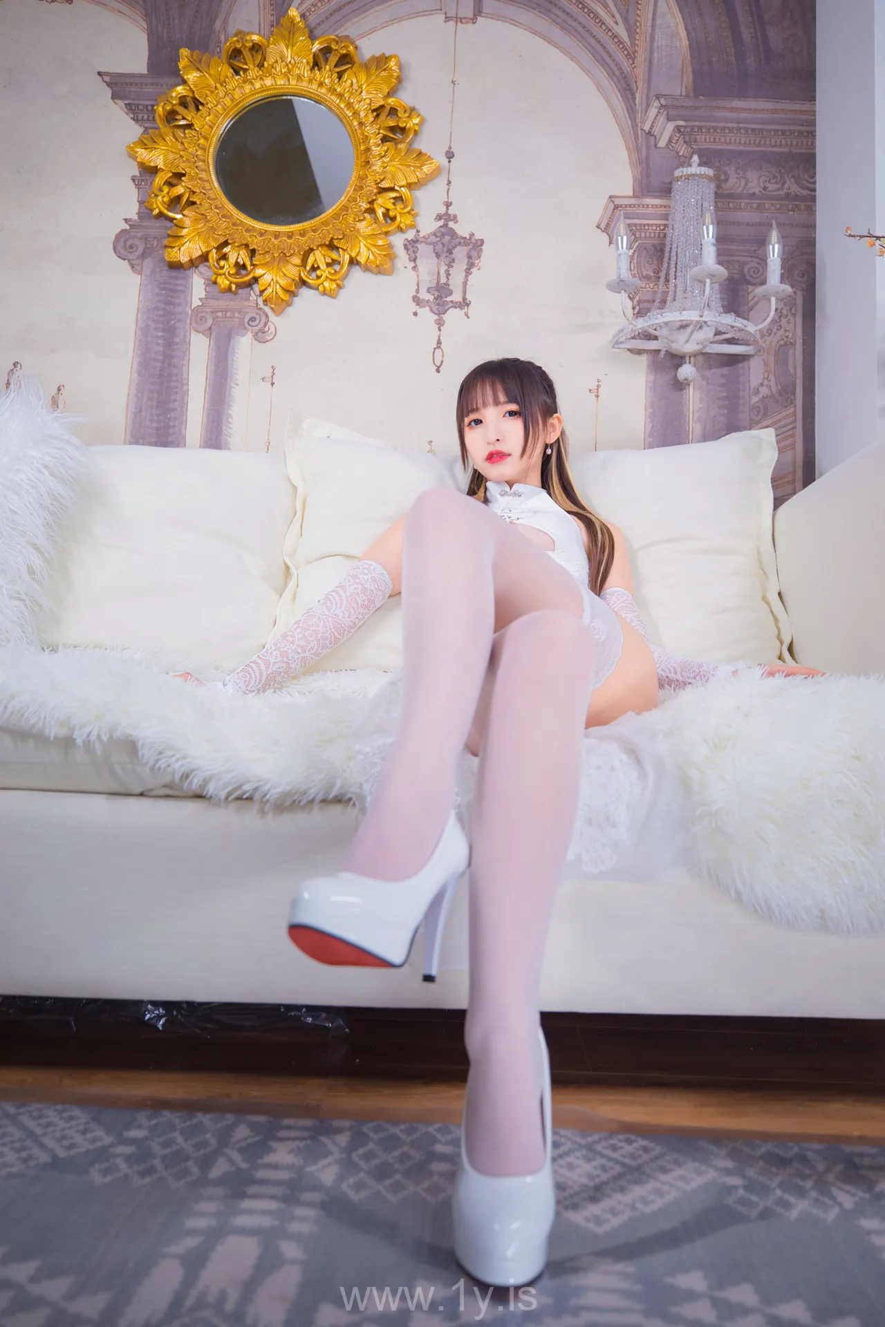 神楽坂真冬 VOL.61 神楽板真冬《風と月》黑白旗袍