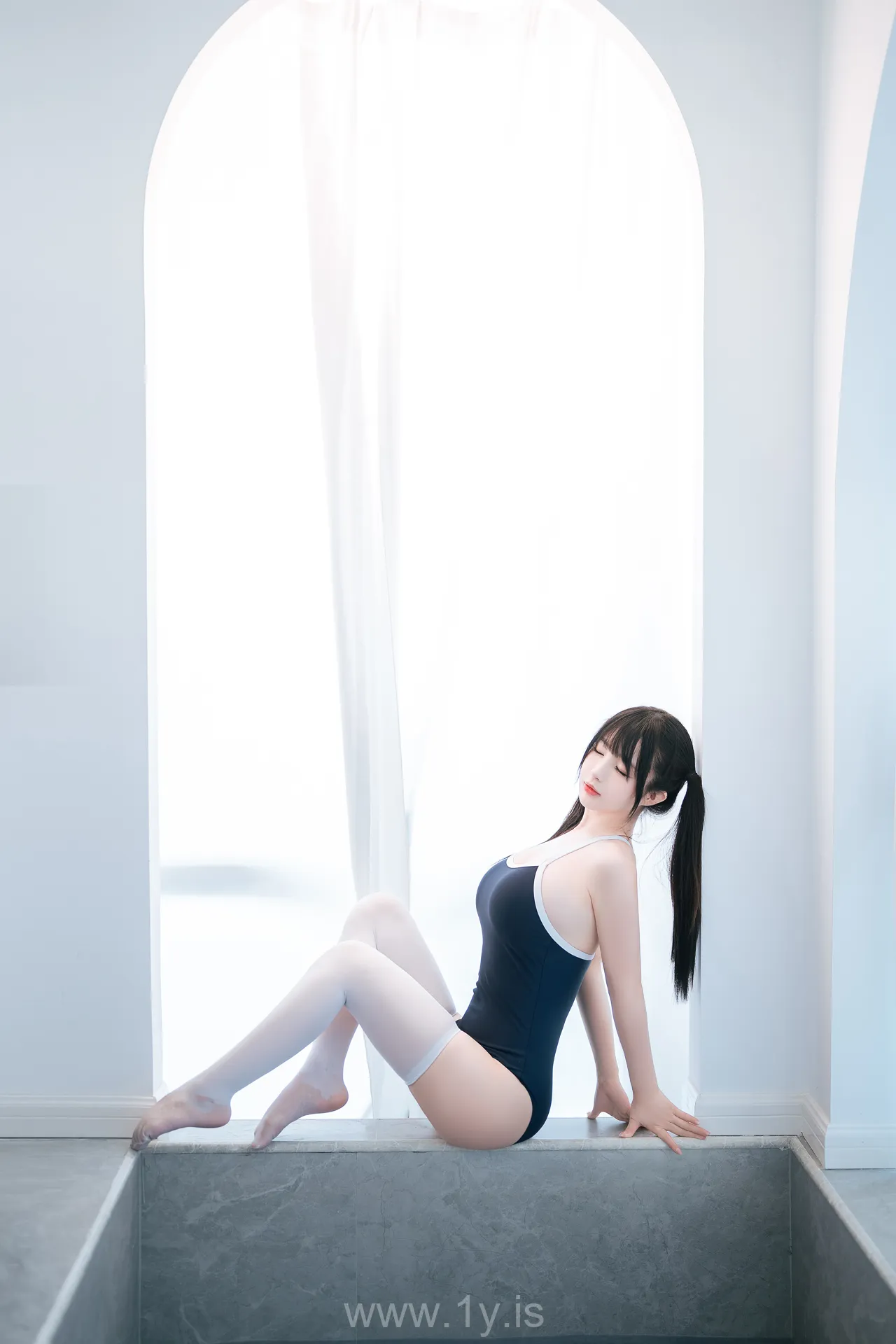 桜井宁宁 NO.064 High school girl in a swimsuit(白丝死库水)