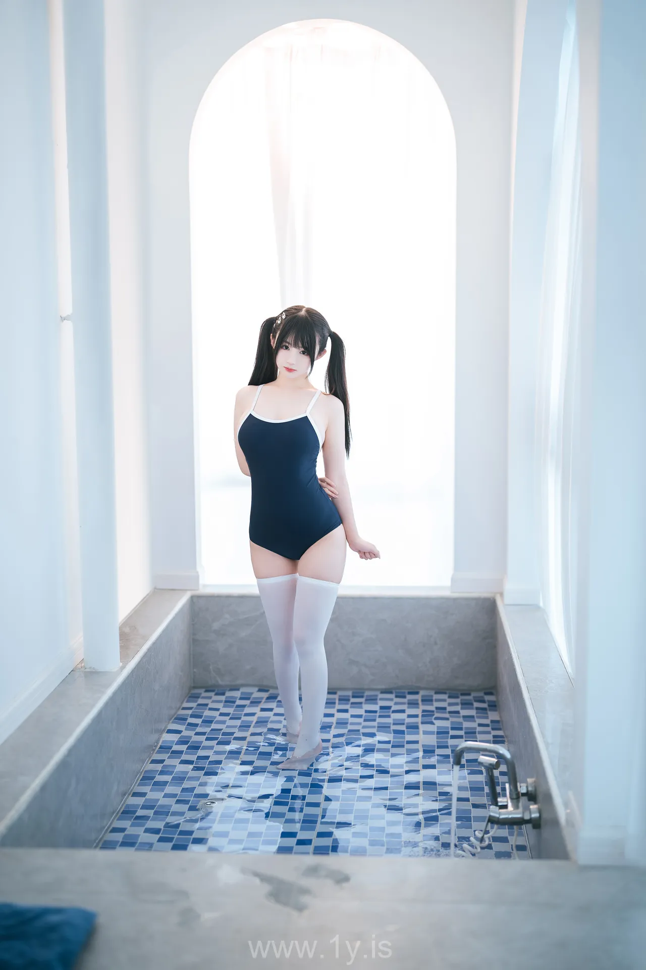 桜井宁宁 NO.064 High school girl in a swimsuit(白丝死库水)