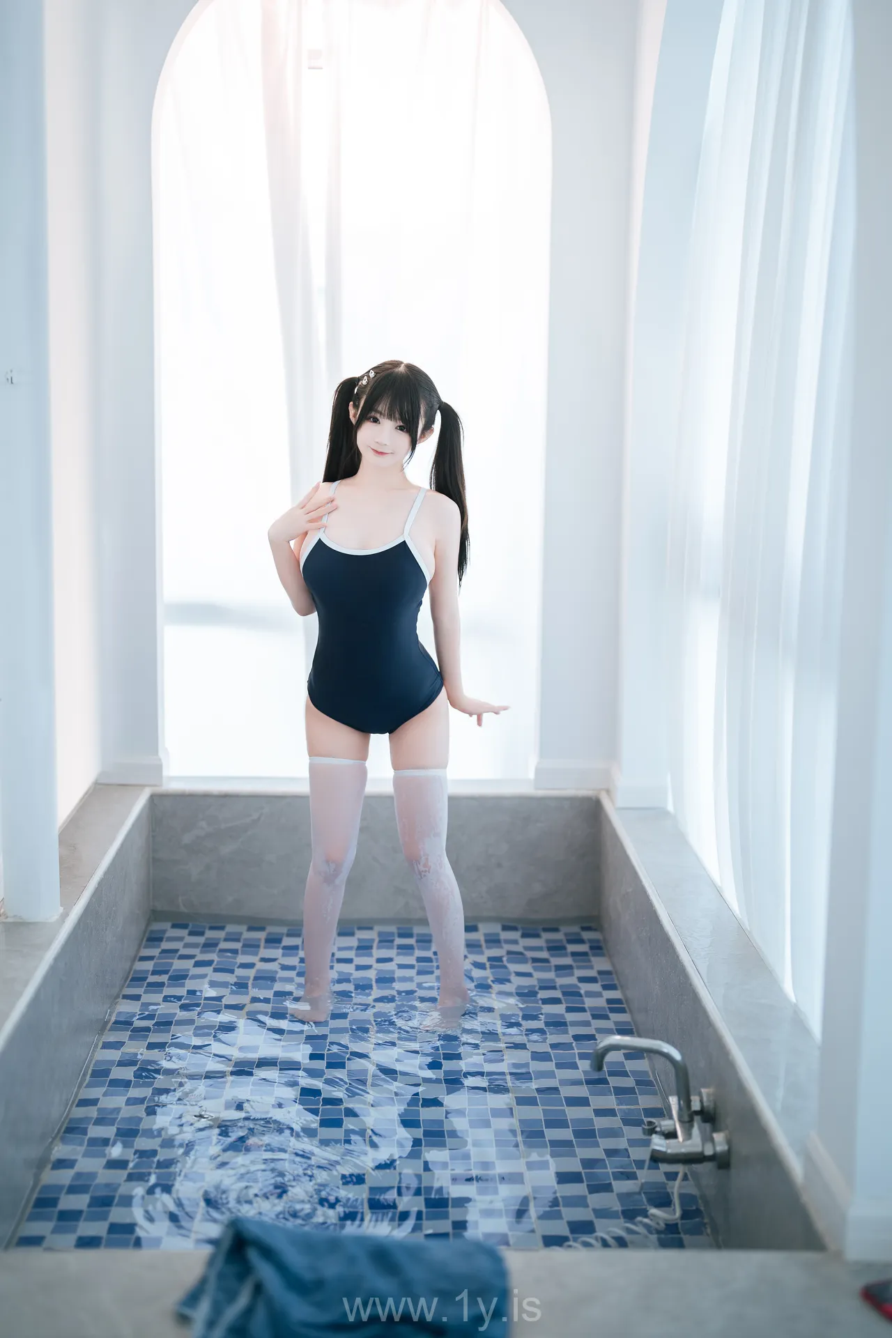 桜井宁宁 NO.064 High school girl in a swimsuit(白丝死库水)